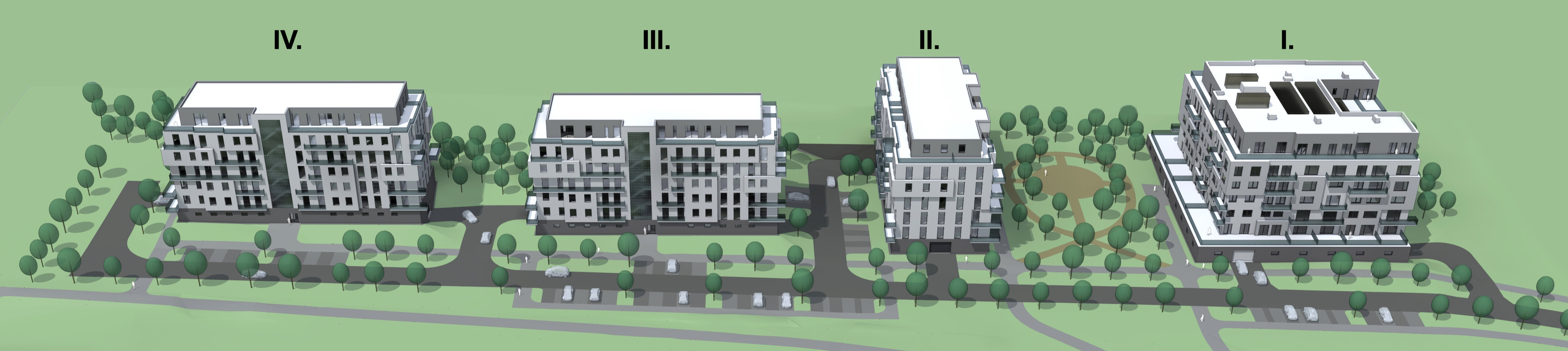 Developerský projekt v Plzni, atriový bytový dům se 62 byty. V prodeji!